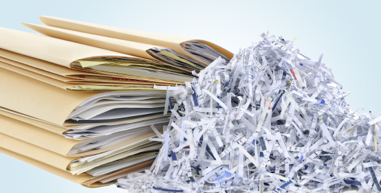 shredded paper pile