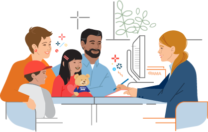 illustration ama advisor with family