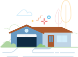 home and empty garage illustration