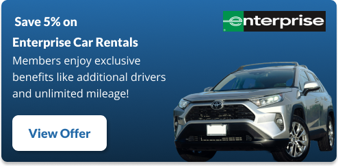 Save 5% on Enterprise Car Rentals Members enjoy exclusive benefits like additional drivers and unlimited mileage!